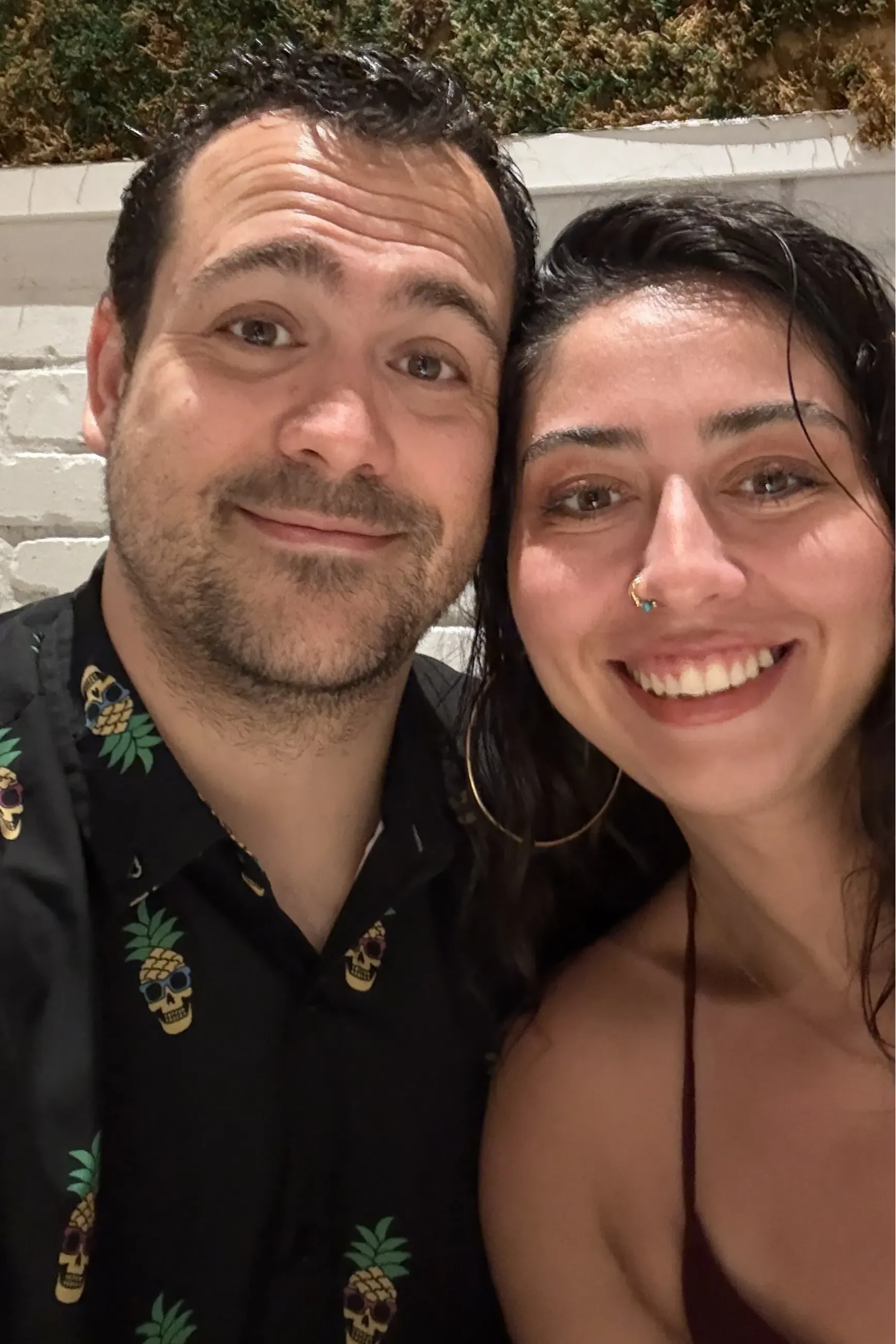 William and Yasemin smiling together after getting married on April 18, 2026